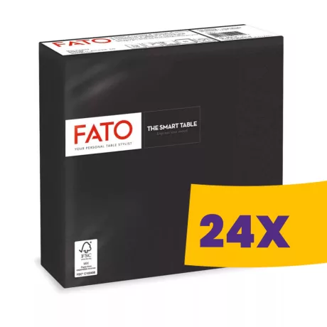 FATO Smart Table szalvéta Fekete - 2 rétegű, 33x33cm, 50 lap (Karton - 24 csomag)