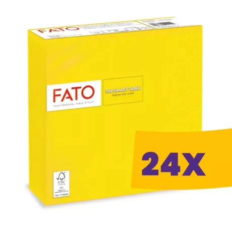 FATO Smart Table szalvéta Citromsárga - 2 rétegű, 33x33cm, 50 lap (Karton - 24 csomag)