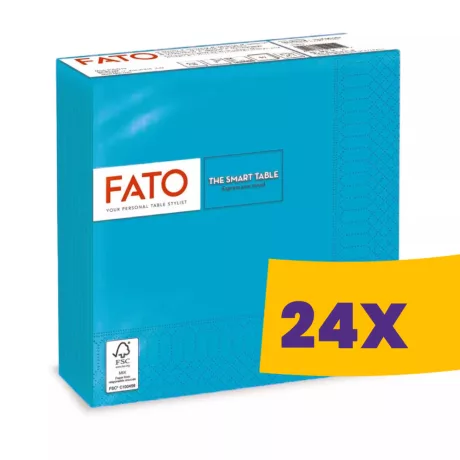 FATO Smart Table szalvéta Türkizkék - 2 rétegű, 33x33cm, 50 lap (Karton - 24 csomag)
