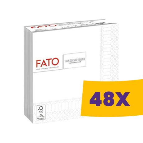 FATO Smart Table hófehér szalvéta, 33x33cm, 2 rétegű 50 lapos (Karton - 48 csomag)
