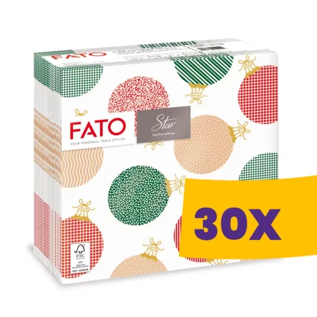 FATO Star karácsonyi mintás szalvéta Bubble Gold - 2 rétegű, 38x38cm, 40 lap (Karton - 30 csomag)