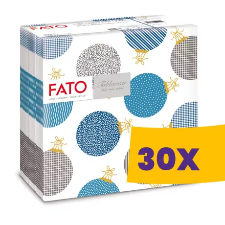 FATO Star karácsonyi mintás szalvéta Bubble Silver - 2 rétegű, 38x38cm, 40 lap (Karton - 30 csomag)