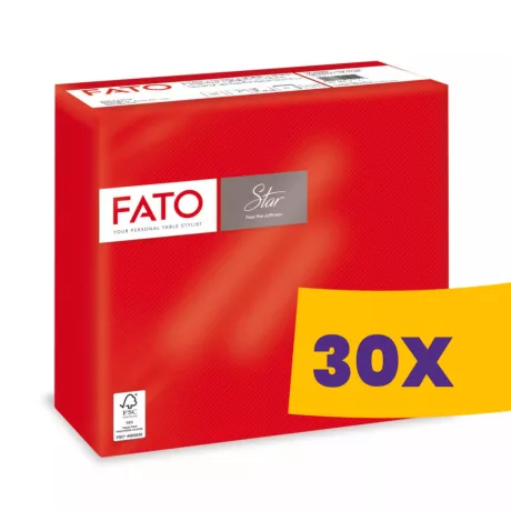 FATO Star szalvéta Piros - 2 rétegű, 38x38cm, 40 lap (Karton - 30 csomag)