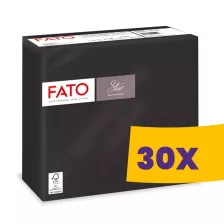   FATO Star szalvéta Fekete - 2 rétegű, 38x38cm, 40 lap (Karton - 30 csomag)