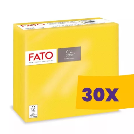 FATO Star szalvéta Citromsárga - 2 rétegű, 38x38cm, 40 lap (Karton - 30 csomag)