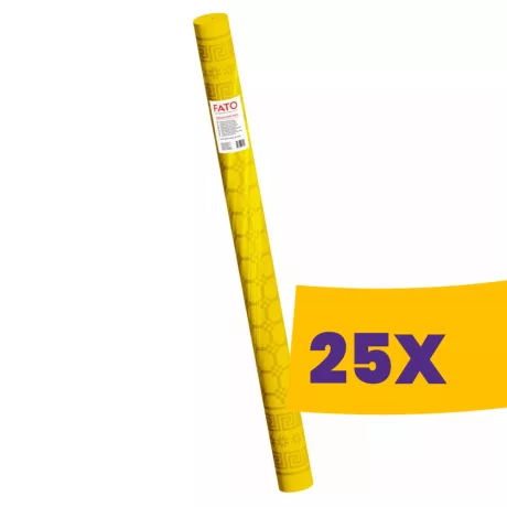 FATO asztalterítő tekercs Damask Sárga - 120cm, 7m (Karton - 25 tekercs)
