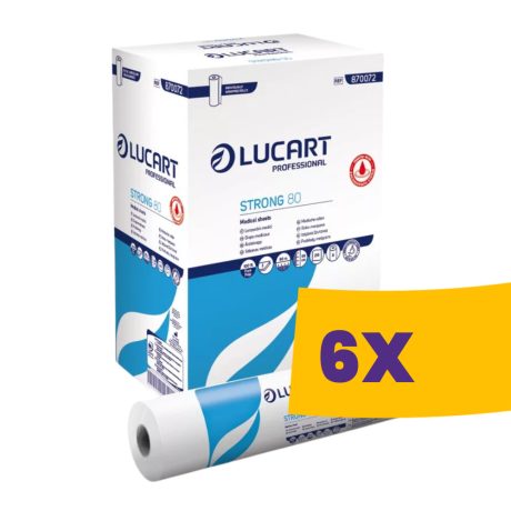 Lucart Strong 80 bakteriosztatikus orvosi lepedő - 2 rétegű, hófehér, 60cm, 80m (Karton - 6 tekercs)