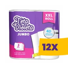   Violeta JUMBO XXL prémium háztartási papírtörlő - 3 rétegű, 2 tekercs (Karton - 12 csg)