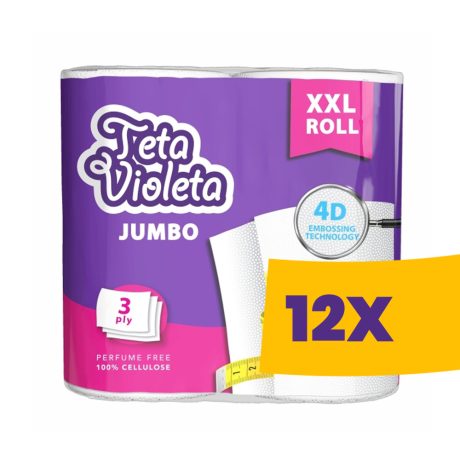 Violeta JUMBO XXL prémium  háztartási papírtörlő - 3 rétegű 2 tekercses (Karton - 12 csg)