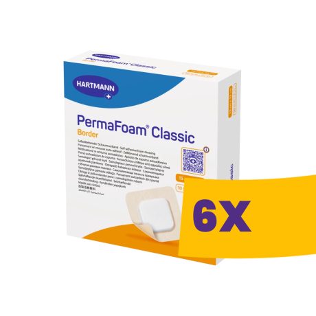 Hartmann PermaFoam Classic Border habszivacs kötszer 15x15cm 10db (Karton - 6 csomag)