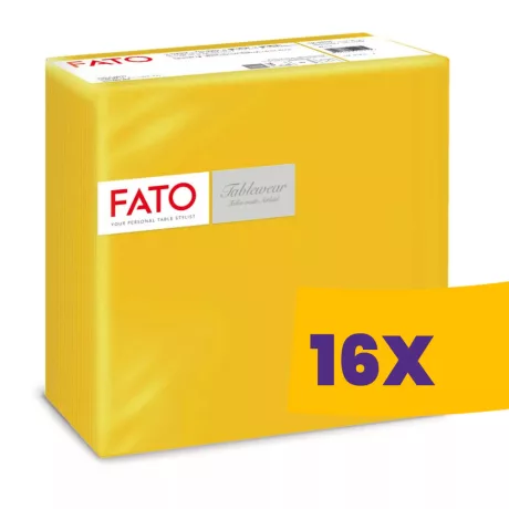 FATO Airlaid szalvéta Sárga - 1 rétegű, 40x40cm, 50 lap (Karton - 16 csomag)