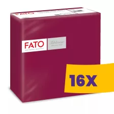   FATO Airlaid szalvéta Bordó - 1 rétegű, 40x40cm, 50 lap (Karton - 16 csomag)