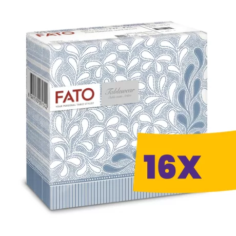 FATO Airlaid mintás szalvéta Botanic Blue - 1 rétegű, 40x40cm, 50 lap (Karton - 16 csomag)