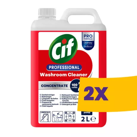 Cif Prof. Conc. Washroom Cleaner fürdőszobatisztító koncentrátum 2L (Karton - 2 db)