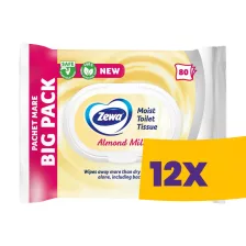   Zewa nedves toalettpapír zárható Almond Milk 80db (Karton - 12 csomag)