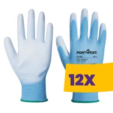   Portwest A120 Nylon védőkesztyű PU tenyérmártott kék (Karton - 12 pár)