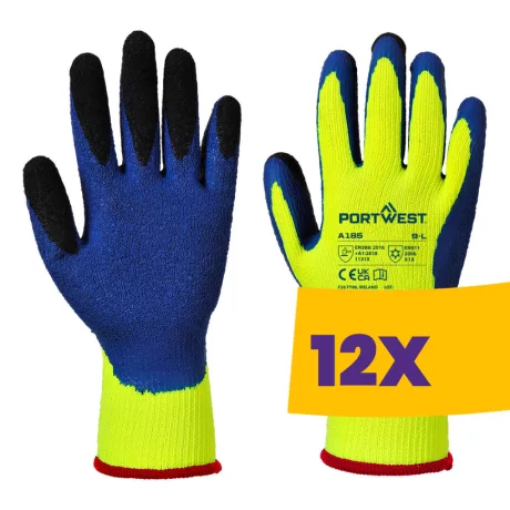 Portwest A185 Duo-Term védőkesztyű sárga (Karton - 12 pár)