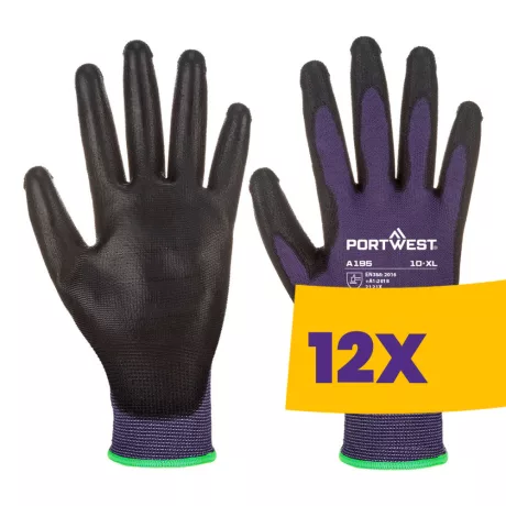 Portwest A195 Touchscreen érintőképernyős eszközökhöz PU kesztyű lila (Karton - 12 pár)