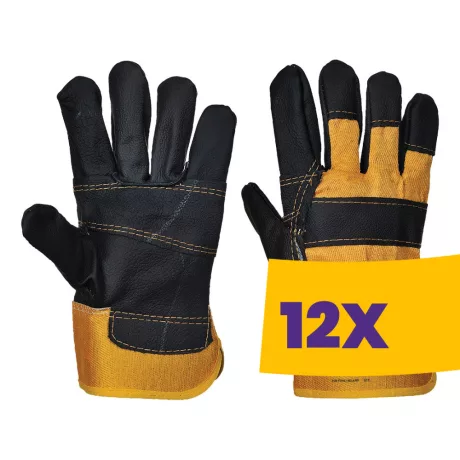 Portwest A200 Bútorbőr kesztyű sárga XL (Karton - 12 pár)