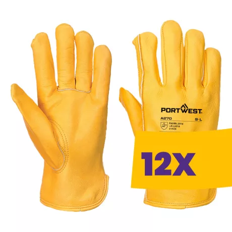 Portwest A270 Klasszikus sofőrkesztyű barna (Karton - 12 pár)