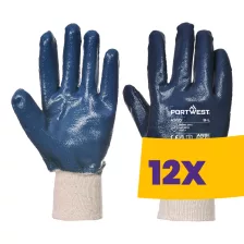   Portwest A300 Nitril csuklóig mártott védőkesztyű kék (Karton - 12 pár)