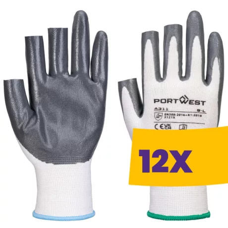 Portwest A311 Grip 13 ujjatlan nitril kesztyű fehér (Karton - 12 pár)