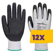   Portwest A312 Grip 13 Gyémántkötésű nitril kesztyű szürke (Karton - 12 pár)