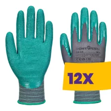   Portwest A313 Grip 15 érdesített nitril kesztyű szürke (Karton - 12 pár)