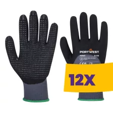   Portwest A353 DermiFlex Ultra Plus védőkesztyű fekete (Karton - 12 pár)