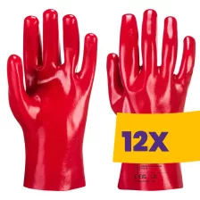   Portwest A427 PVC hosszú szárú védőkesztyű 27cm piros XL (Karton - 12 pár)