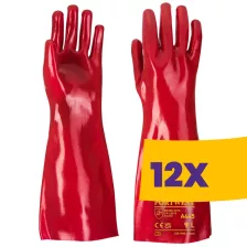   Portwest A445 PVC hosszú szárú védőkesztyű 45cm piros XL (Karton - 12 pár)