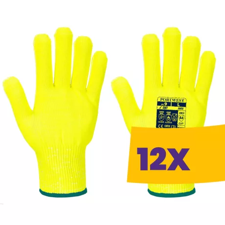 Portwest A688 Pro Cut Liner vágásbiztos kesztyű sárga (Karton - 12 pár)