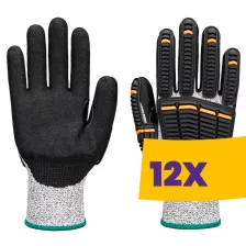   Portwest A718 Impact C13 nitrilhab munkakesztyű szürke (Karton - 12 pár)
