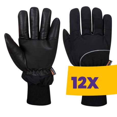 Portwest A751 Apacha hűtőházi kesztyű fekete (Karton - 12 pár)