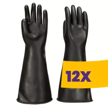   Portwest A802 Erős Latex kesztyű 440mm fekete (Karton - 12 pár)