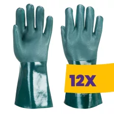   Portwest A835 Duplán mártott PVC védőkesztyű 35cm zöld (Karton - 12 pár)