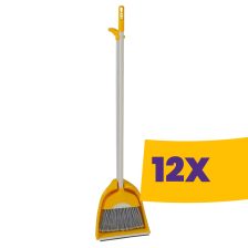   Műanyag partvis hosszúnyelű szemeteslapáttal 110cm Sárga (Karton - 12 db)