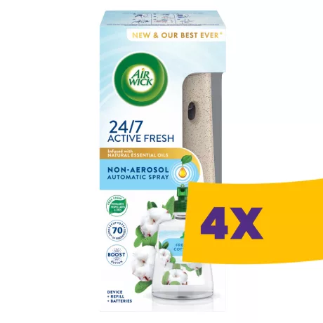 Air Wick Active Fresh Friss Pamut készülék és utántöltő (Karton - 4 db)