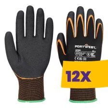   Portwest AP35 Grip 15 dupla nitril mártással ellátott kesztyű fekete (Karton - 12 pár)