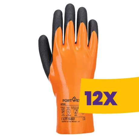 Portwest AP36 Grip 15 nitril kesztyű narancs (Karton - 12 pár)