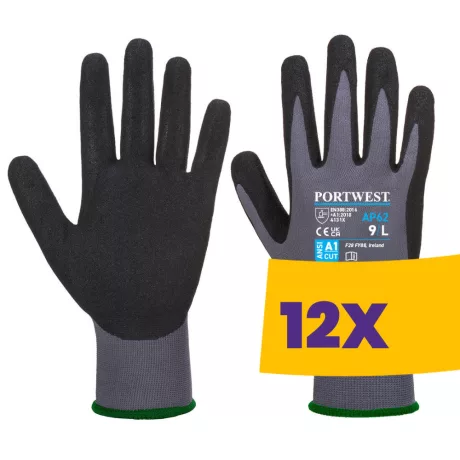 Portwest AP62 Dermiflex Aqua védőkesztyű szürke (Karton - 12 pár)