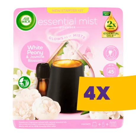  Air Wick Aroma Mist Diffúzor készülék utántöltővel Fehér Bazsarózsa & Jázminvirág 20ml (Karton - 4 db)