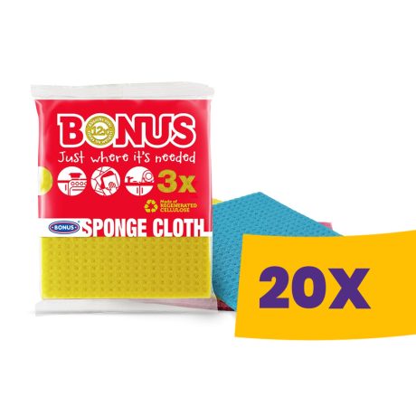 Bonus szivacsos mosogatókendő 3db-os (Karton - 20 csg)