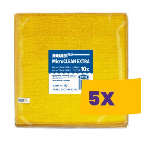 BonusPRO MicroCLEAN Extra mikroszálas törlőkendő 40x40cm Sárga 10db (Karton - 5 csomag)