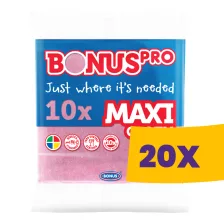   BonusPRO MAXI univerzális törlőkendő 38x40cm Piros 10db (Karton - 20 csomag)