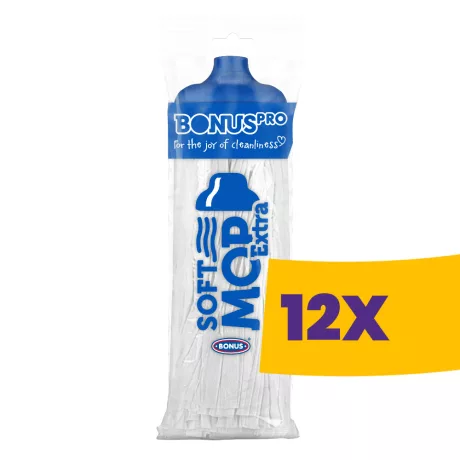 BonusPRO SoftMop Extra viszkóz szalagos felmosófej Kék 160g (Karton - 12 db)