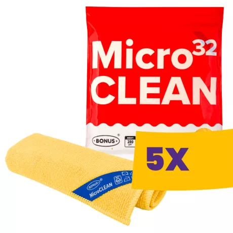 BonusPRO MicroCLEAN mikroszálas kendő 32x32cm Sárga 10db (Karton - 5 csg)