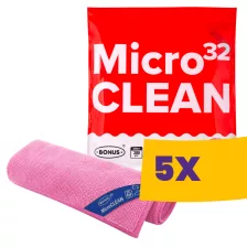   BonusPRO MicroCLEAN mikroszálas kendő 32x32cm Piros 10db (Karton - 5 csg)