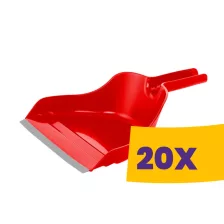   Bonus Handrix kézi szemeteslapát gumiéllel Piros (Karton - 20 db)