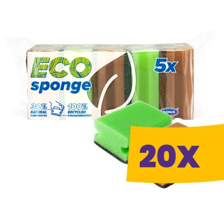 Bonus Eco nagy formázott mosogatószivacs 5db (Karton - 20 csomag)